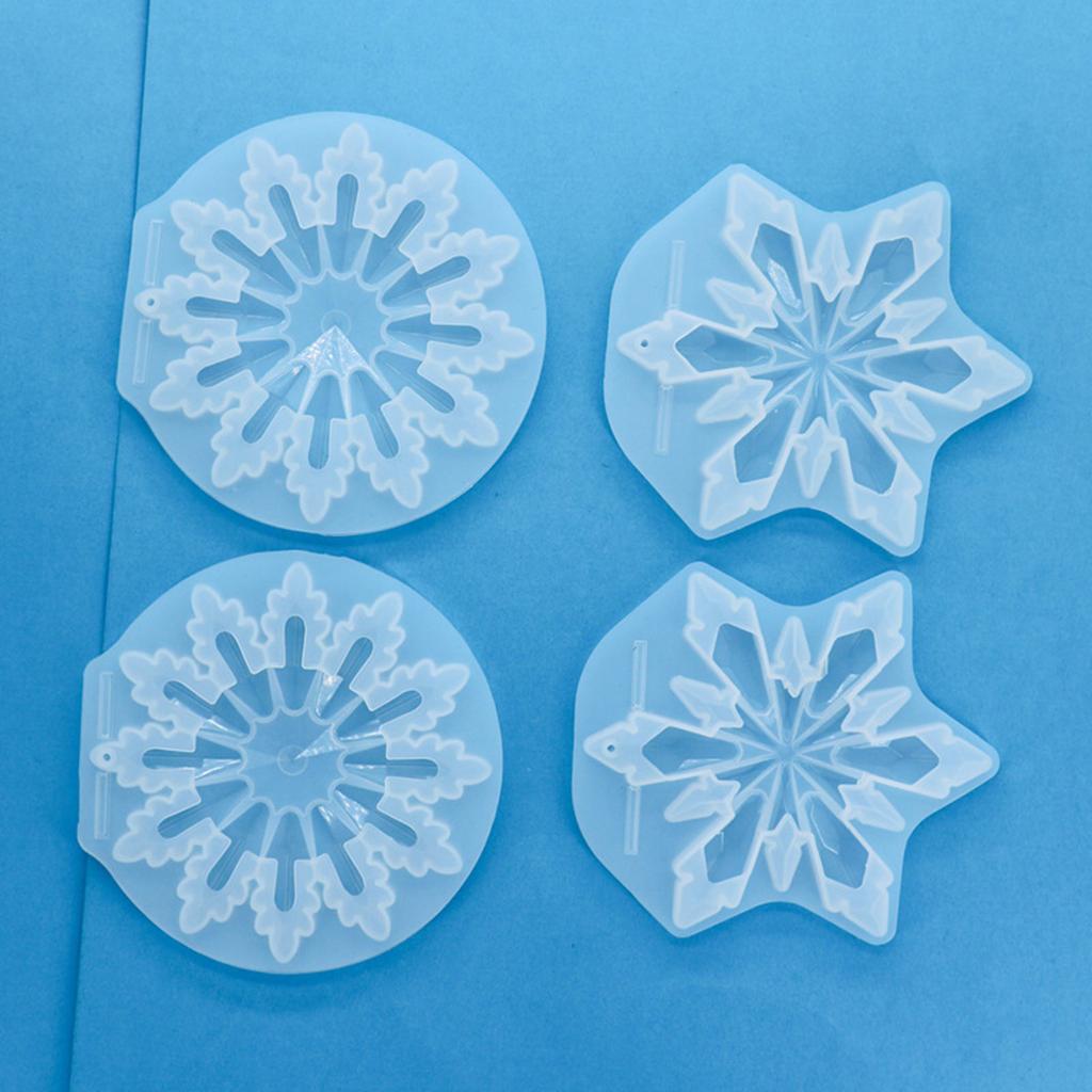 Silicone Pendant Mold Christmas Tree Snowflake Hanging Decoration Mould Jewelry Making Accessories for Craft Lover