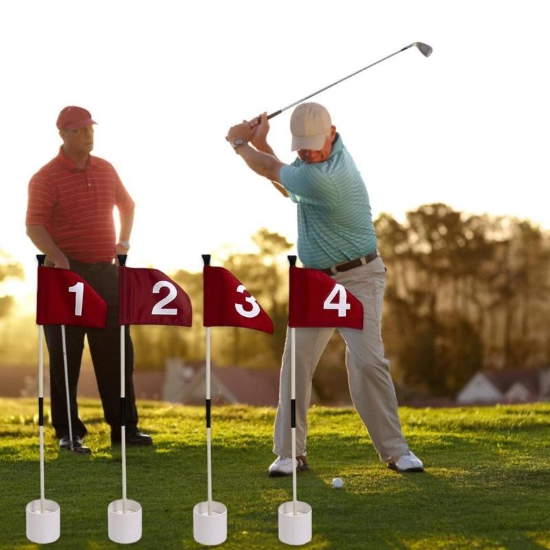 Portable Golf Practice Flagstick Set With ABS Putting For Indoor Outdoor Training