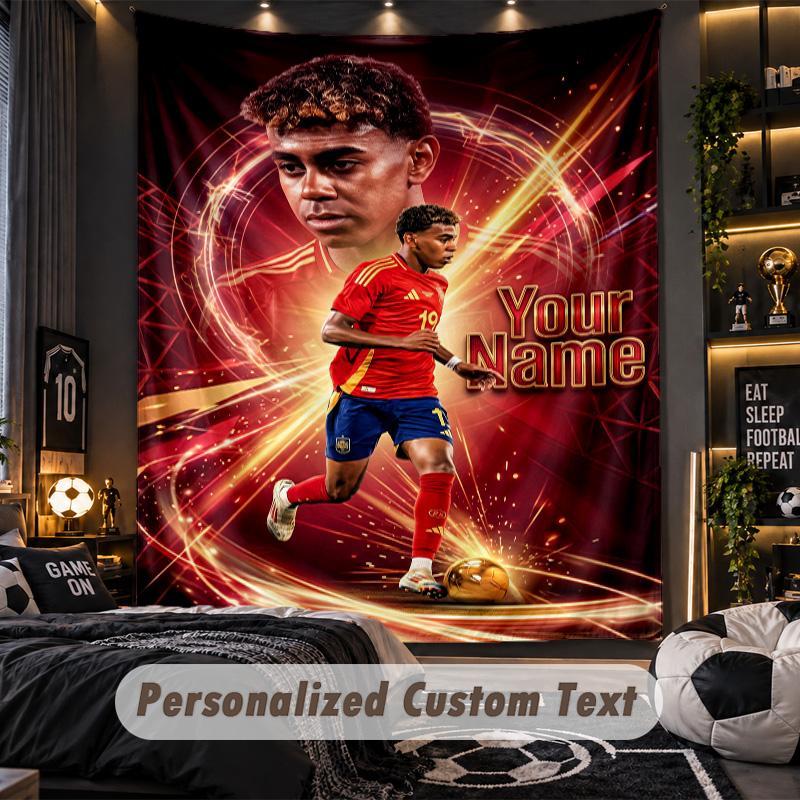 TapestryLamine Yamal Custom Name Text Personalized Wall Hanging Tapestry Home Wall Decor