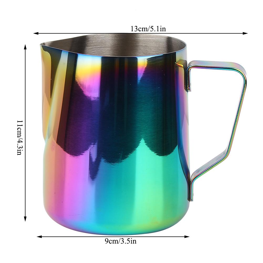 Stainless Steel Colorful Coffee Jug Milk Frothing Pot Espresso Latte Art Pitcher Cup (600ml)
