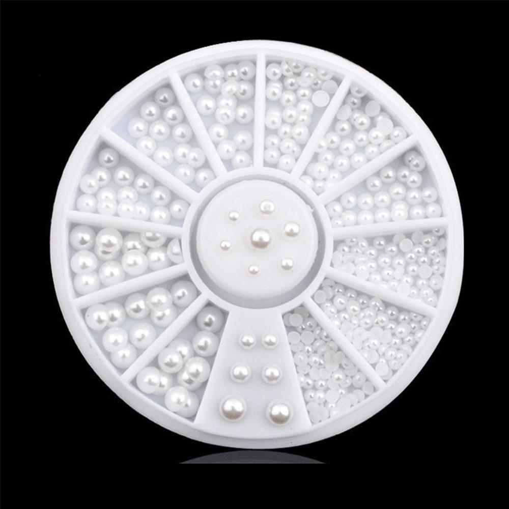 

Half Round Mixed Size 3D Nail Rhinestones Pearls Nail Art Decorations Manicure Tools Nail Beads белый