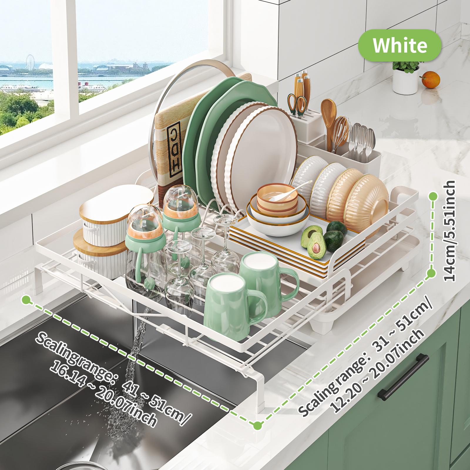 Телескопическая сушилка для посуды с плоским ободом