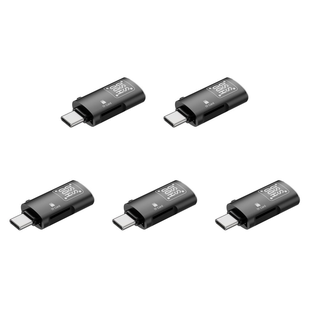 

2 в 1 кард-ридер 5 Гбит/с OTG Type-C к USB 3.0 TF-кардридеру для iPhone(черный)