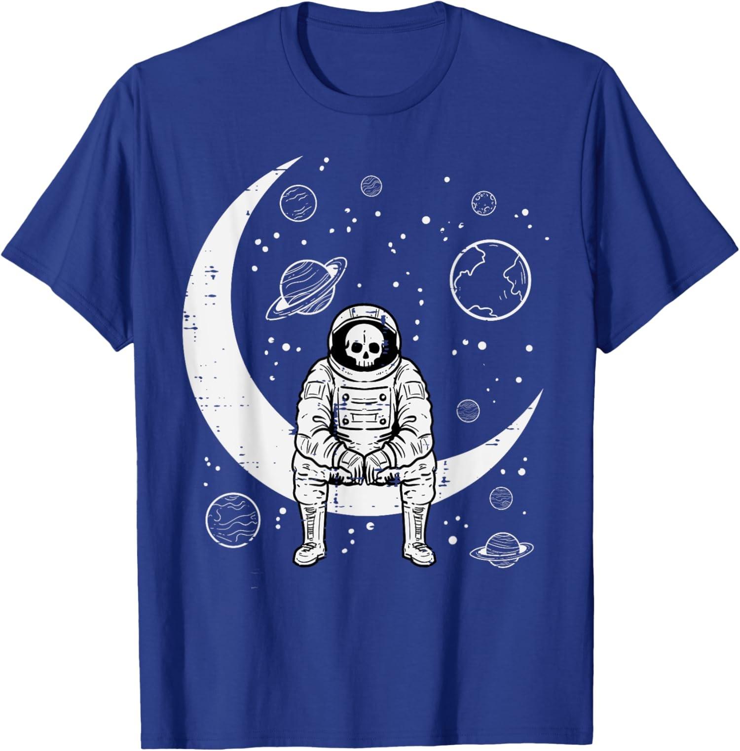 T-shirt unisexe, Costume dr?le d astronaute squelette d halloween S