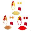 4 Pieces Chicken Animal Costume Set with Bow Tie, Tail, Skirt for Festival