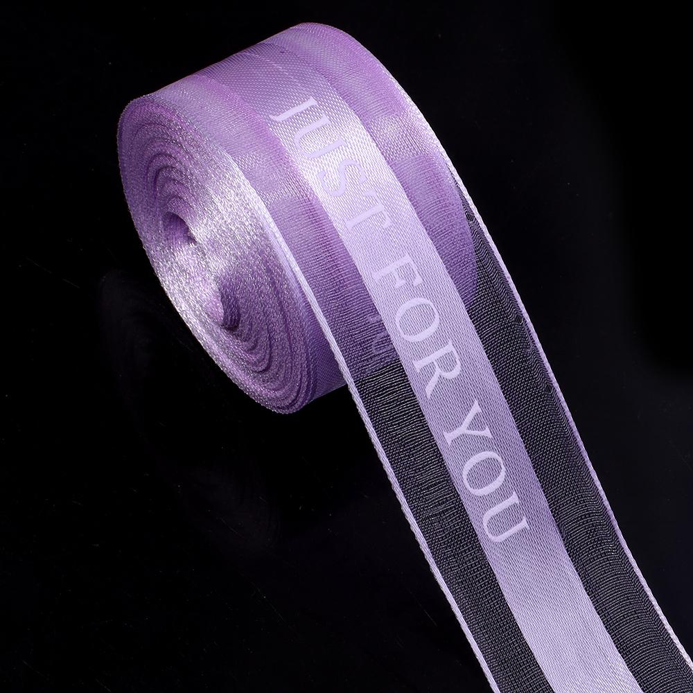 10 Yards "Just For You"Sheer Chiffon Ribbon Organza Satin Ribbons for Gift Wrapping Decoration Wedding Party Wreath Lace Fabric