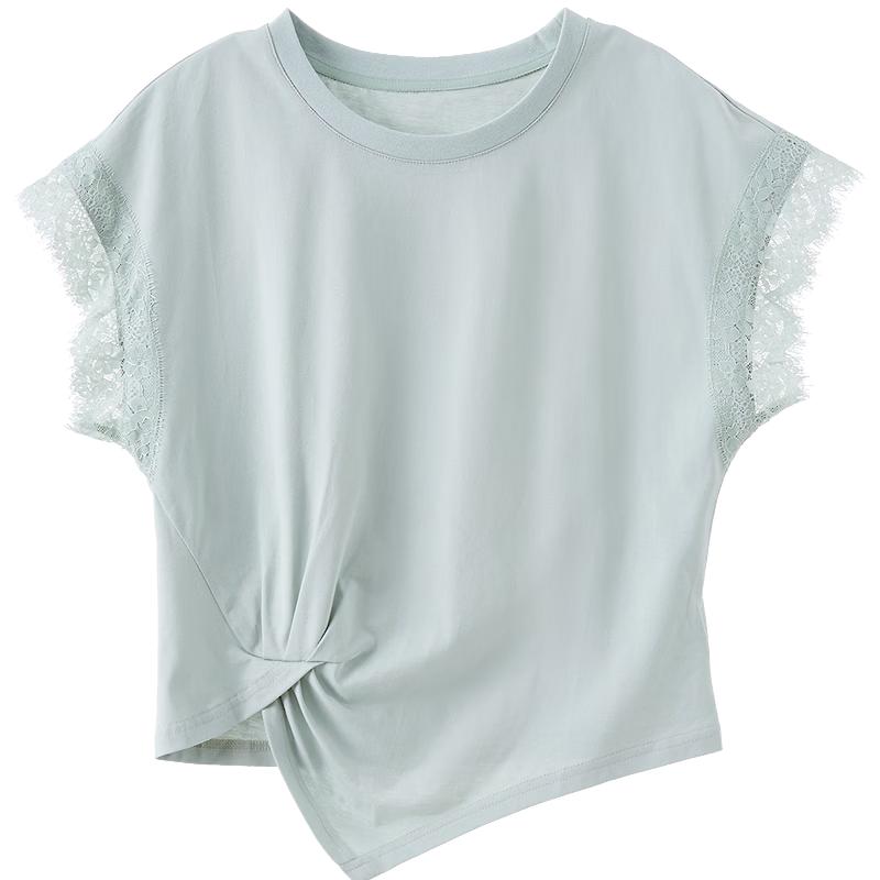 

BETU Women s Lace Cuff Short Sleeve T-shirt XS