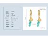 European & American 18k Gold Stainless Steel Blue Turquoise Fan-Shaped Drop Earrings