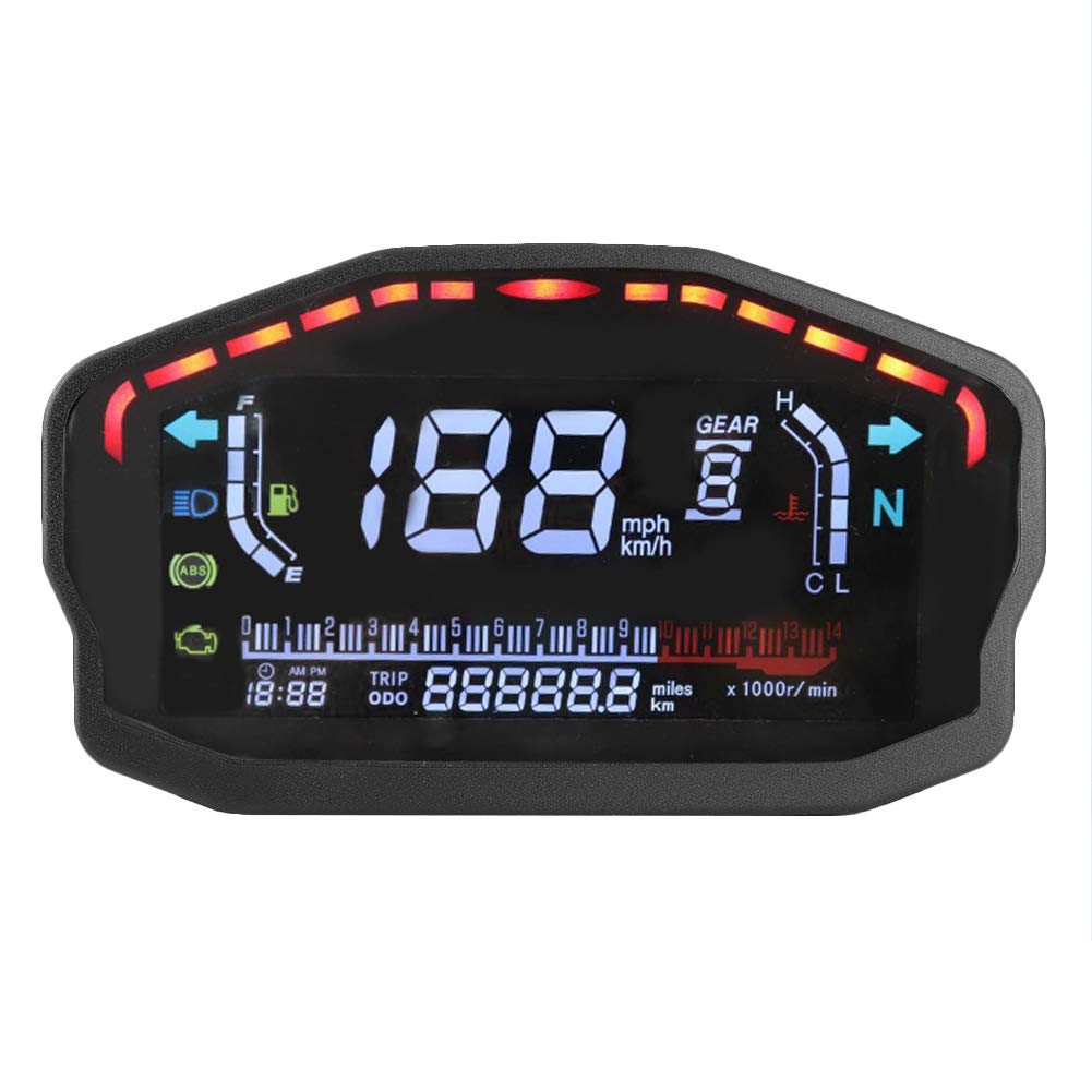 Instrument Motocicletă-Vitezometru Qiilu,Vitezometru Digital LED LCD Profesional,Kilometraj, Tahometru Motocicletă, Instrument Reinstalat