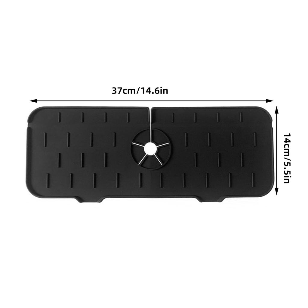Silicone Faucet Mat for Kitchen Sink Splash Drain Pad Faucet Splash Catcher Countertop Protector for Bathroom Soap Drainer Tray