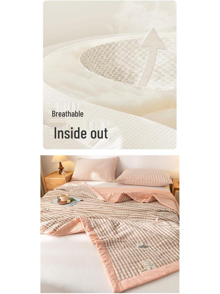 MUJI-Style Xinjiang Cotton Summer Cooling Quilt - Machine Washable & Lightweight
