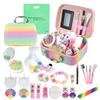Set de Cosméticos Hareruya para Niñas, Gran Capacidad con Estuche, Maquillaje Lavable (Bolsa Arcoíris Incluida)