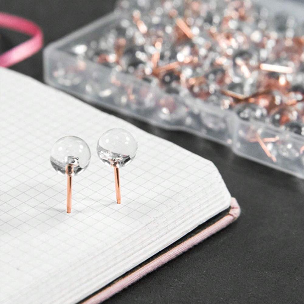 Push Pins Map Tacks with Plastic Beads Head for Cork Board Multi-Color Map Pins for Travel Map Board Pins Bulletin Board Office