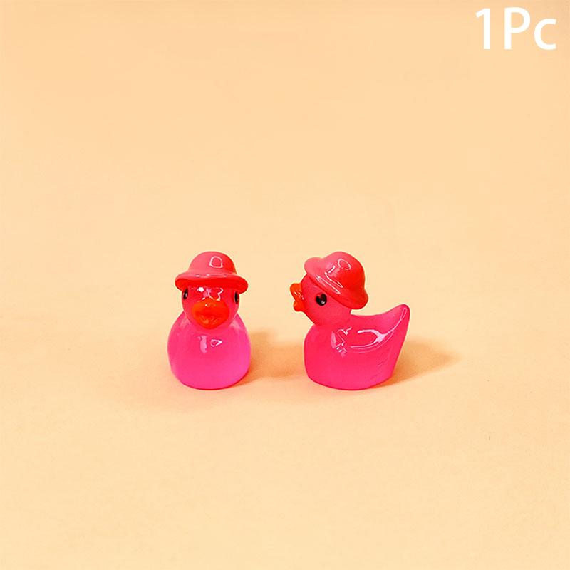 1ks mini luminiscenční pryskyřičné kachničky svítící ve tmě Miniaturní ozdoba Drobné kachničky pro kutily na zahradu domeček pro panenky Příslušenství kachniček