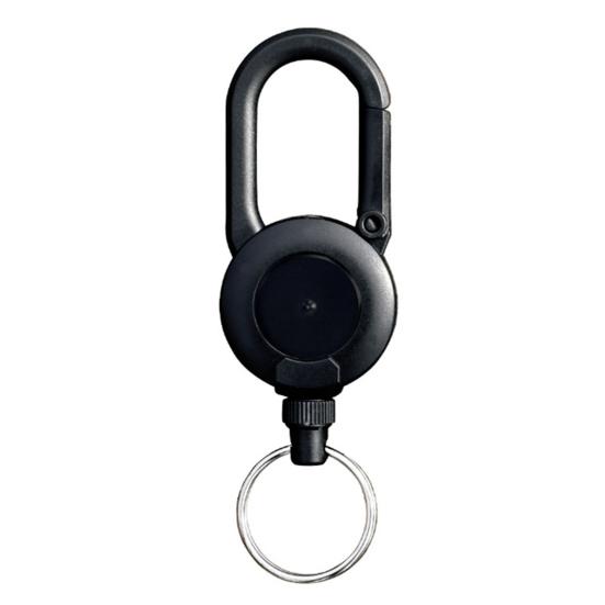 Retractable Keychain with Steel Wire Rope Carabiner Badge Reel Holder Clip Key Ring Heavy Duty Outdoor Camping Climbing Anti-lost Buckle