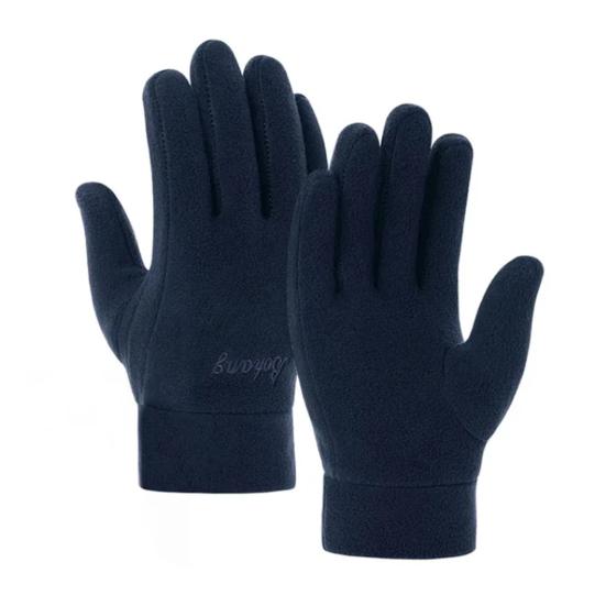 1 Pair Winter Polar Fleece Gloves Men Women Warm Outdoor Cycling Driving Gloves Windproof Non-Slip Soft Thickened Gloves