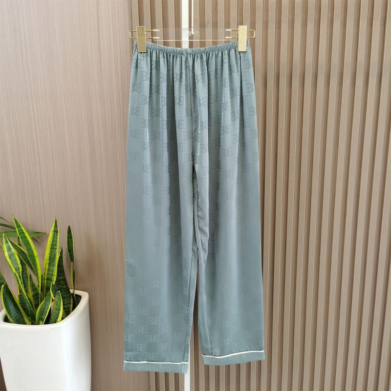 2025 New Arrival Spring and Summer Men's Pajamas Suit Silk Jacquard Short Sleeve Pants Home Wear Can Be Twinset Outfit Men