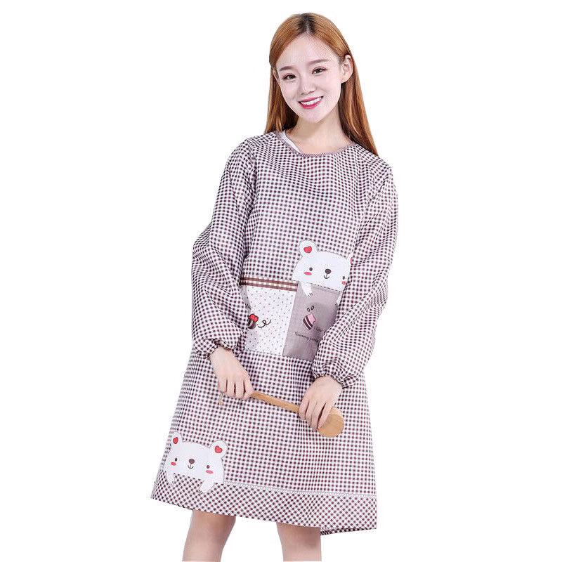 Korean Fashion Waterproof Long-Sleeve Apron