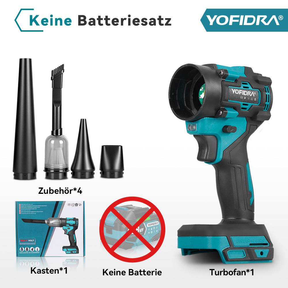 Yofidra Brushless 2-in-1 Turbo Blower Jet Fan & Vacuum Cleaner 80000RPM Handheld Dust Blowing Tool For Makita 18V Battery Pin