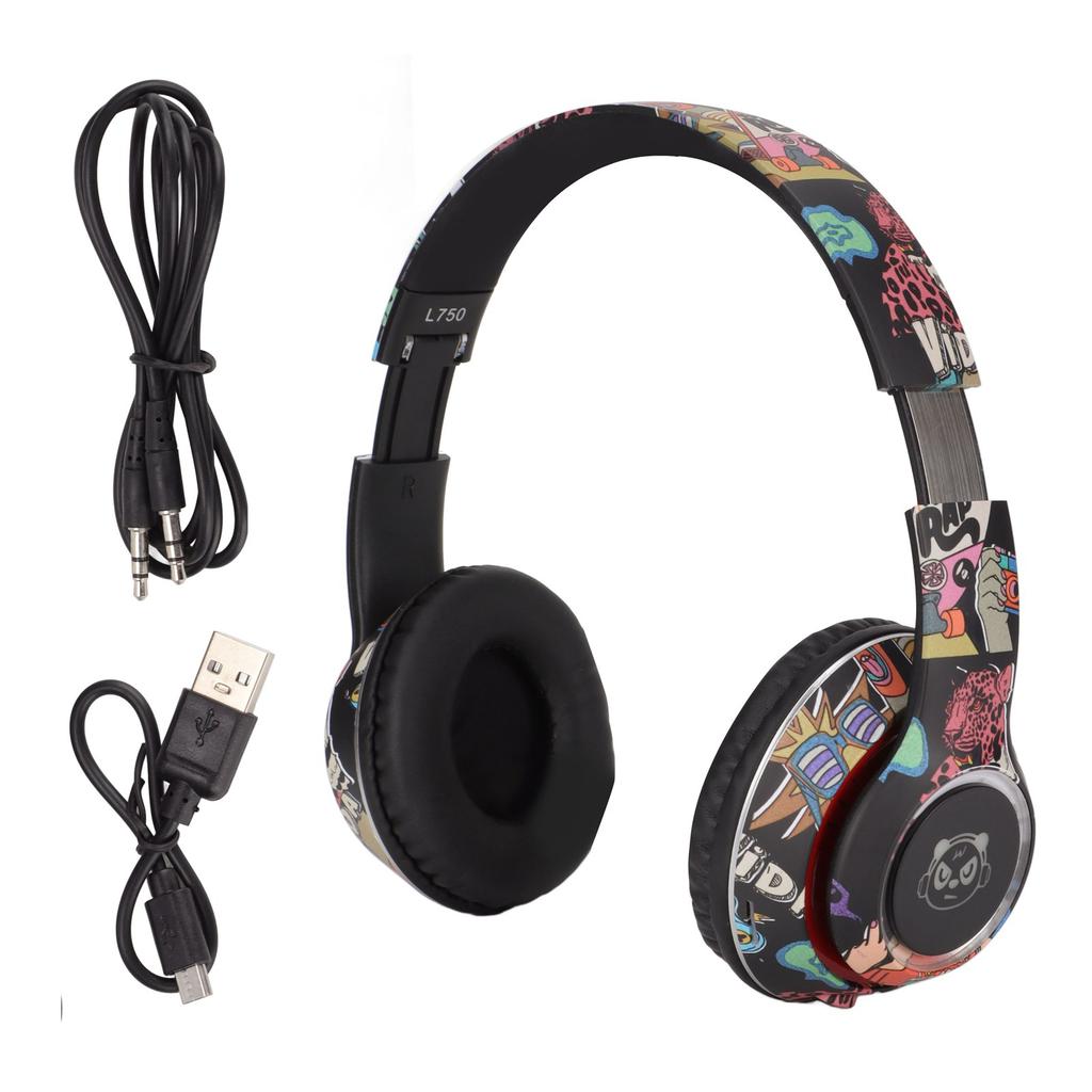 Bluetooth Headset HiFi Stable 20Hz To 20KHz Lower Power LED Wireless Gaming Headset with Colorful Lights Black