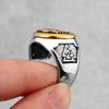 Stainless Steel Viking Wolf Head Ring Never Fade Gold Color Mens Hunting Game Hunter Wolf Claw Ring Nordic Jewelry Gift