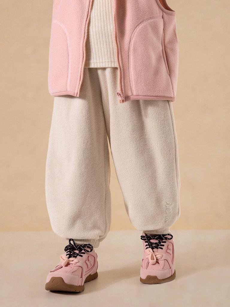 2025 Vinter Barn Fleecefodrade Uppvikta Vardagsbyxor