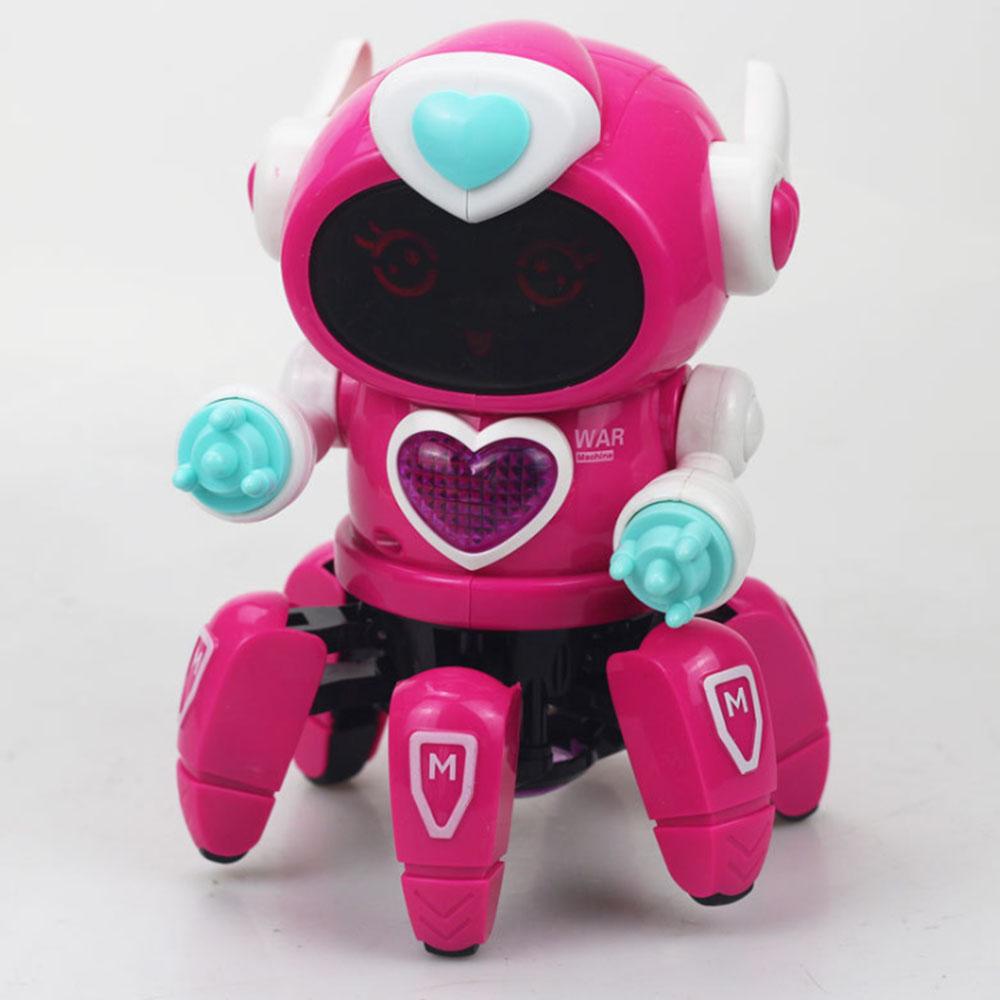 

Електронний іграшковий танцюючий робот заряджається Розумний танцюючий робот із музичним світлодіодним підсвічуванням для ходьби для хлопчиків у подарунок рожевий червоний колір