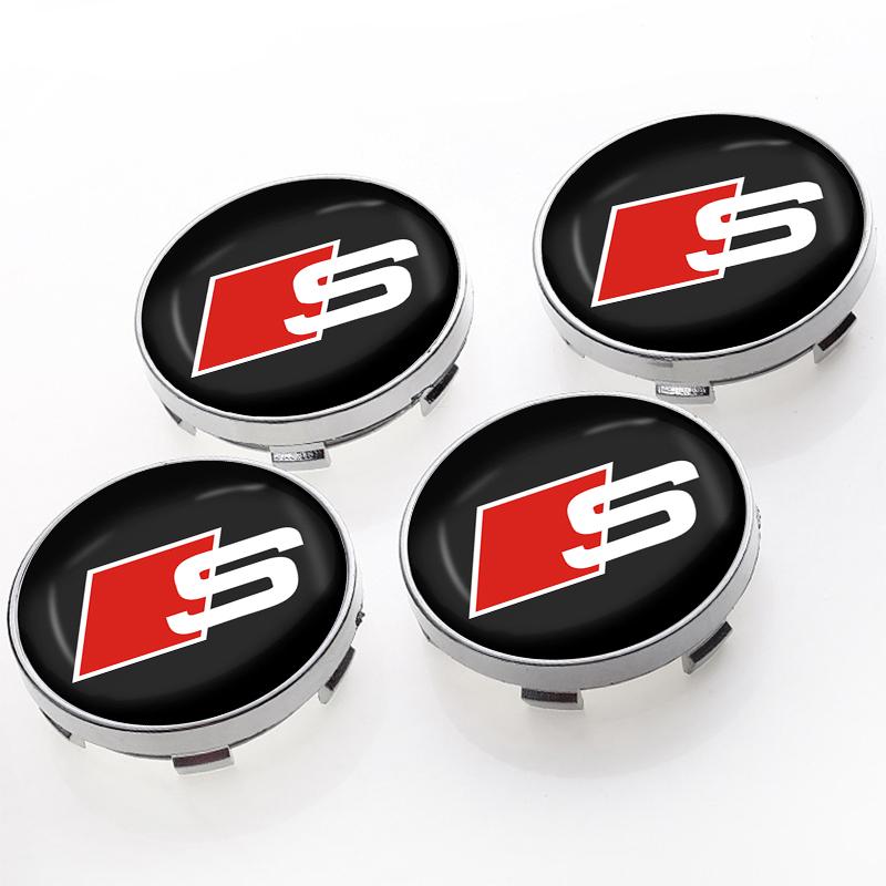 

4Pcs Car Wheel Center Hub Cap Car Rims Dust-proof Cover Hubcaps For Audi S5 S6 S7 S4 S8 TT A4 B8 A3 B6 A6 C7 C6 B7 Q5 Q7 C5 A5 B5 A7 A1 B9 Q3 A8L Q8 sline чорний