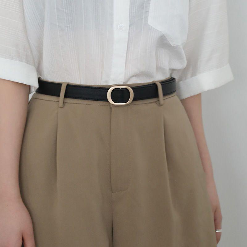 Pu Trendy Black Jeans For Women With Fashionable Belt Offering Retro Appeal Vintage
