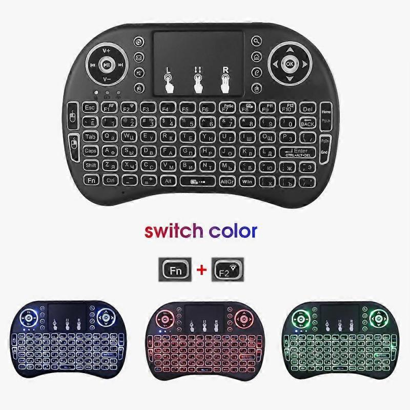 2,4G Air Maus mit Touchpad Tastatur i8 Englisch & Russisch Backlit Mini Drahtlose Tastatur für PC Android TV Box Mini Drahtlose Tastatur