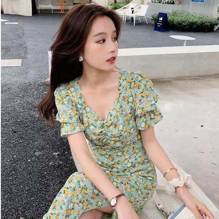 Summer New French First Love Temperament Small Skirt Fairy Mori Gentle Wind Fresh Floral Dress