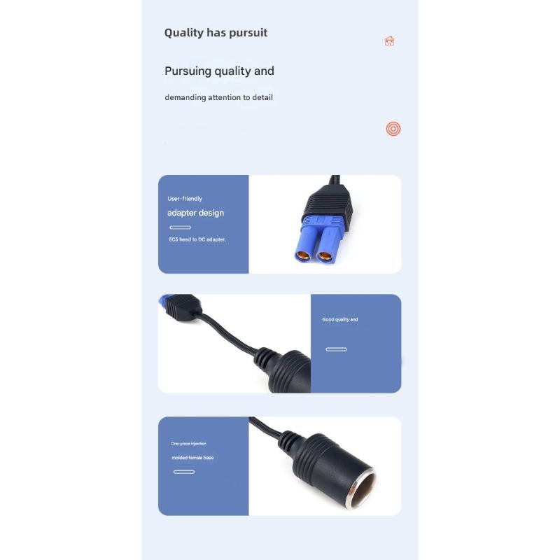 Multipurpose EC5 to Cigarettes Lighter Power Adapter for Automotive Use Car Emergency Starting Power Adapter