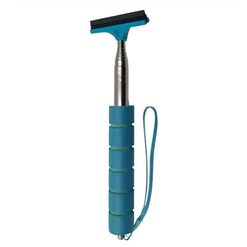 Car Rearview Mirror Wiper Portable Telescopic Auto Glass Squeegee Cleaner Car Mirror Wash Cleaning Brush Long Handle Glass Mist Cleaner