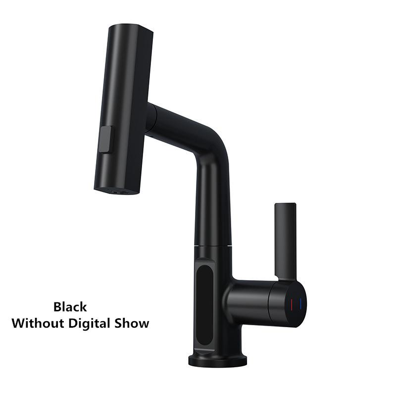 

Черный водопадный смеситель для раковины, многофункциональный подъемный смеситель с нисходящим потоком, горячая и холодная вода, серый смеситель для раковины, белый смеситель для ванной комнаты