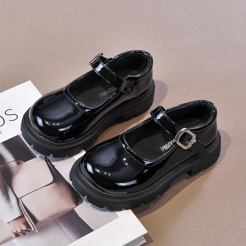 Girls' Leather Shoes British Style Princess Shoes 2025 Spring and Autumn New Black Soft-soled Children's Performance Shoes Mary Jane Single Shoes