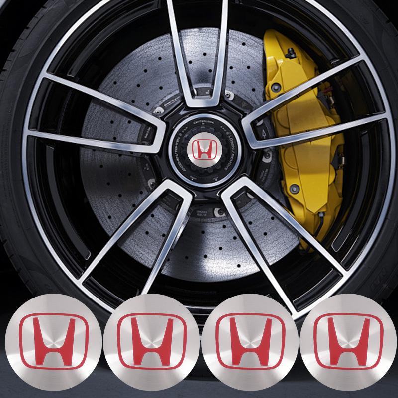 ujhqr5 4pcs 56MM Emblem Car Wheel Center Cap Hub Covers Badge For Honda Odyssey Spirior CR-V Civic HR-V City Accord Fit Pilot