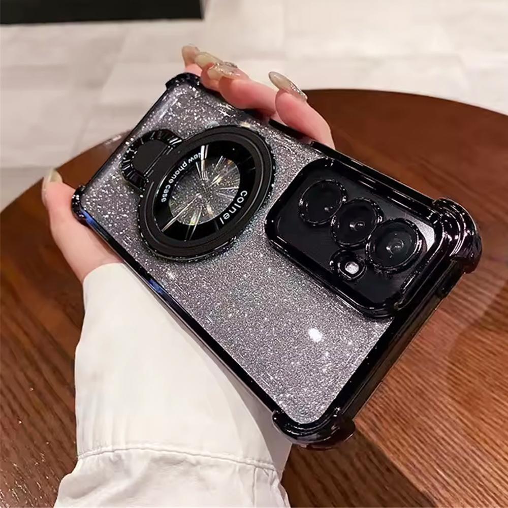 Glitter Shockproof Phone Case For Samsung A17 A07 A16 A06 A36 A56 A15 A25 A35 A55 A34 A54 Magnetic Bracket Holder Bumper Cover