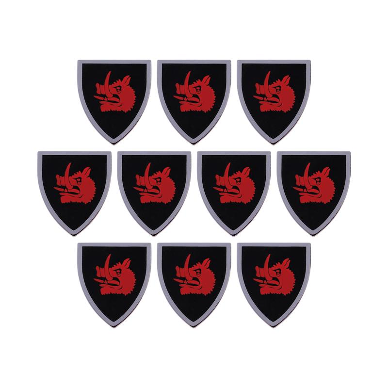 MOC Medieval Military Castle Weapon Roman Knight Helmet Shield Accessories Building Blocks Green Dragon Lion Crusader Bricks Toy