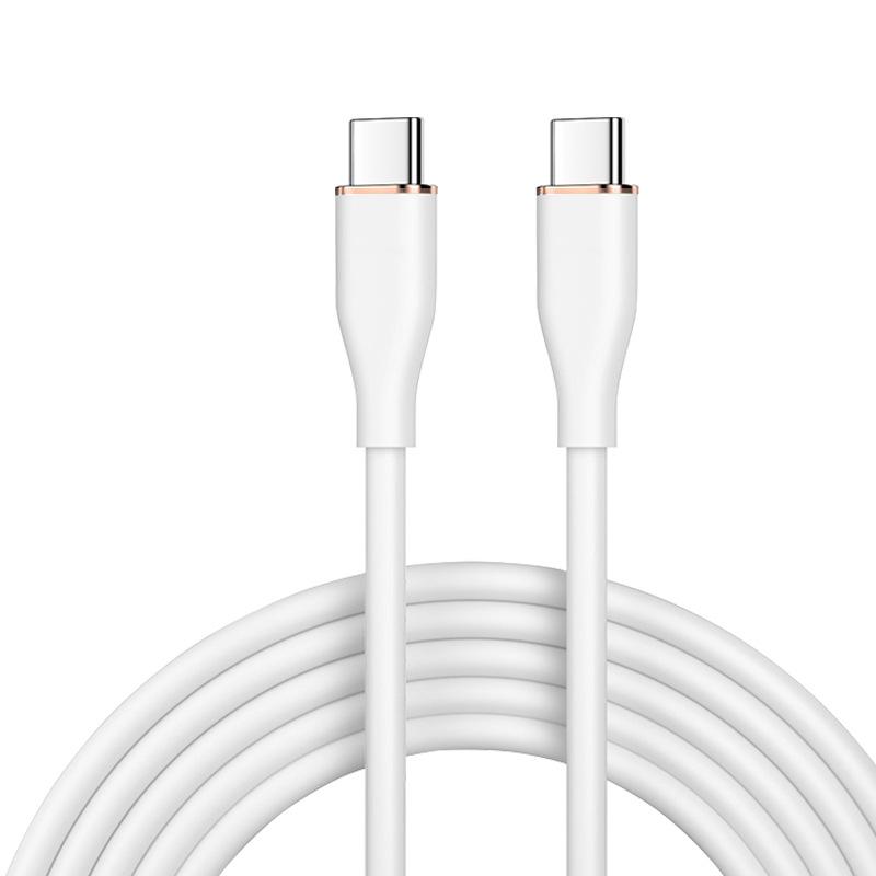 

Liquid Silicone Dual C Port PD65W Fast Charging Type-C Cable for Apple & Huawei Devices Bare Cable