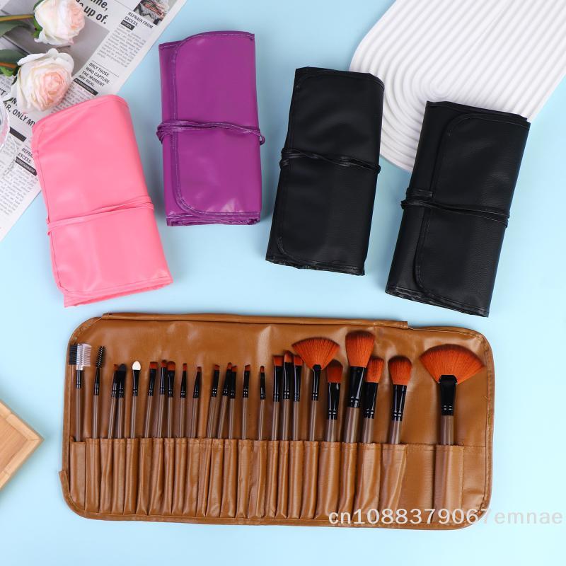 24pcs Professional Makeup Brush Set Cosmetics Brushes for Eyebrow Powder Foundation Eyeshadow Travel Pinceaux with Storage Bag