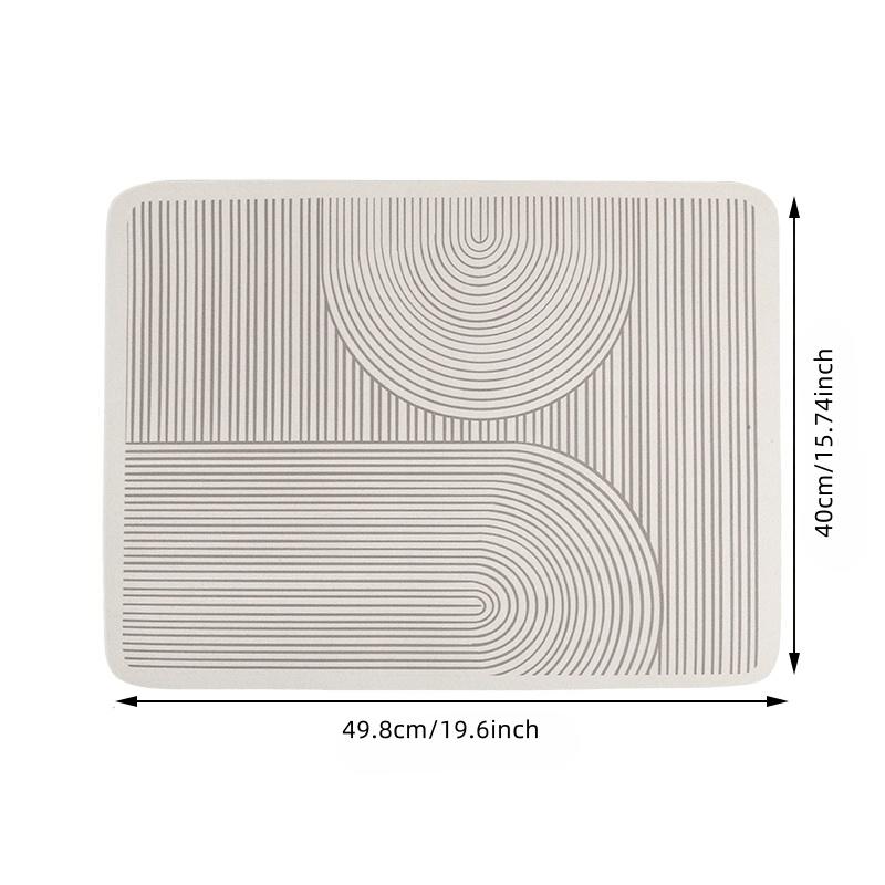 Kitchen Countertop Simple Dish Drying Mat Non-slip Aesthetic Absorbent Drainer Mat Ideal Kitchen Accessories
