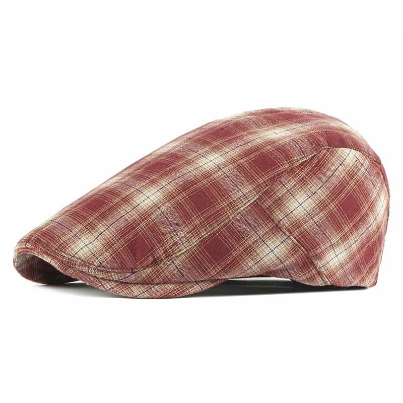 Vår Sommer Tynn Beret Herre Newsboy Caps Kvinner Plaid Britisk Vintage Flat Caps Gatsby Painters Hats Ivy Hat Hombre Boina
