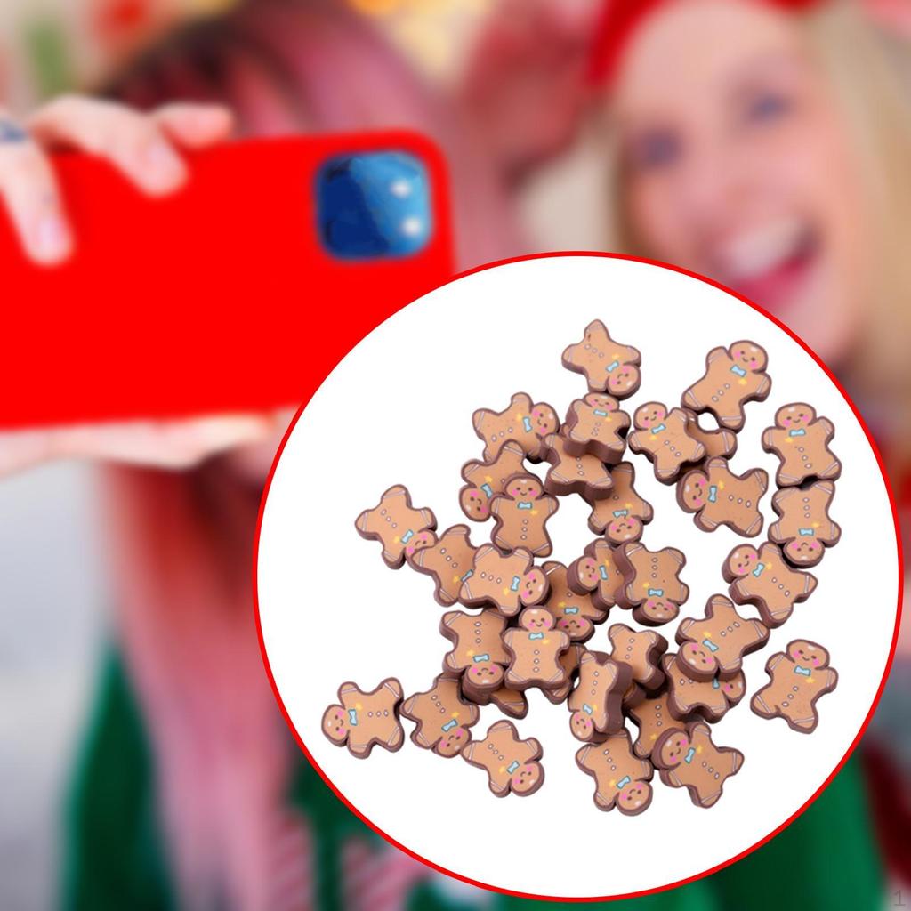 Christmas Gingerbread Men Ornaments 5 Mm Soft Clay Artwork Portable DIY Accessories for Jewelry