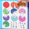 Kids Arithmetic Educational Toys Wooden Puzzle Book Set for Children Magnetic Fraction Learning Teaching Aids Math Montessori