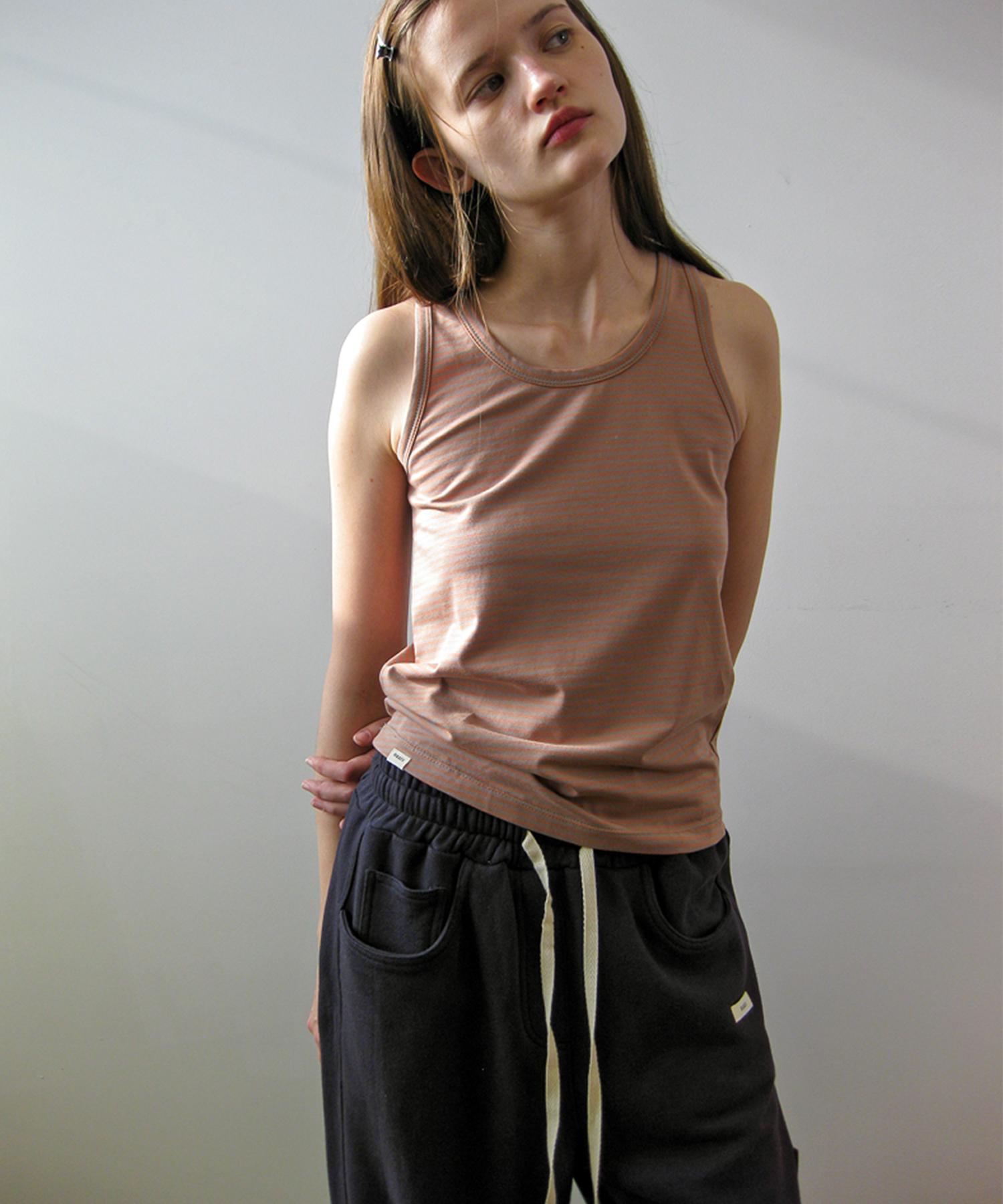 Natsu Stripe Comfort Sleeveless, Orange Orange/Free