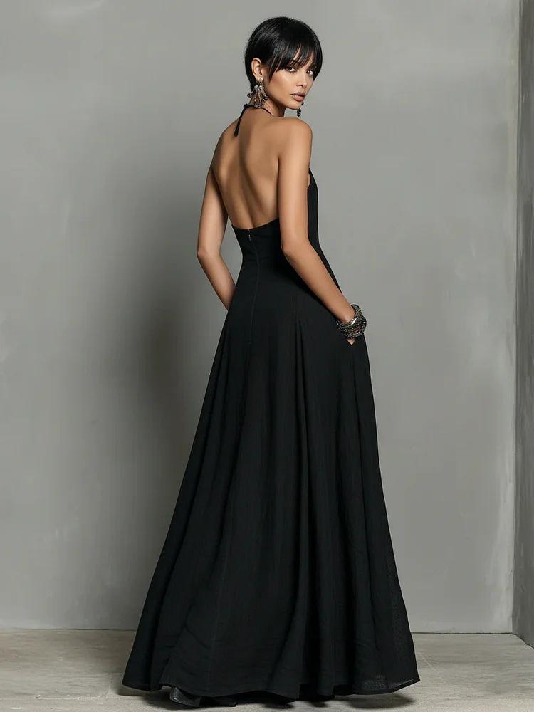 Independent Station 2026 Damen Sommer Neckholder Rückenfreies Kleid