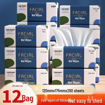 Zhi Meng 4-Ply Wet Strength Facial Tissue, 12 Packs