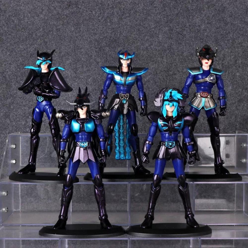 19CM Anime Saint Seiya Black Sanits Figure Multiple Models Standing Posture Animation Model Toys Gifts Collection Decoration