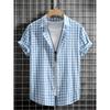 Modieus casual geruit kortarmig overhemd met knopen voor heren voor lente en herfst