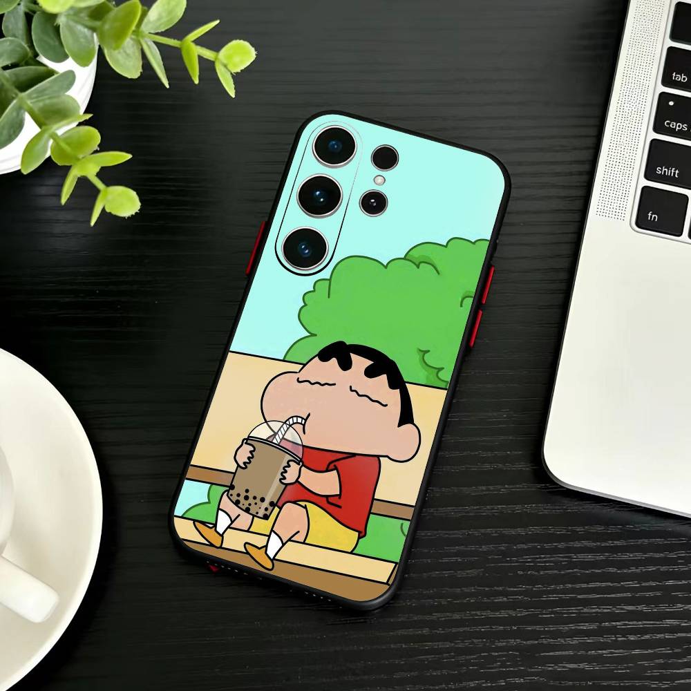 Cartoon C-Crayon Shin-chan Phone Case For Samsung S26,S25,S24,S23,S22,S21,S20,Plus,Fe,Lite,Others Black Cover